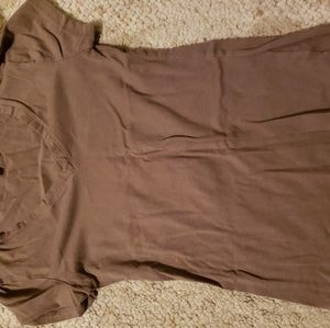 Brown v neck shirt